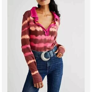 Free People Dreamy Tee Henley Top NEW